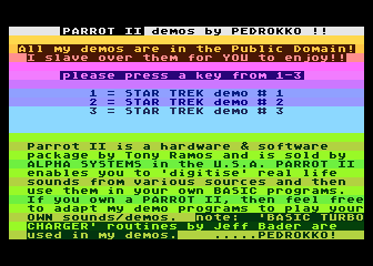 Parrot II Demos