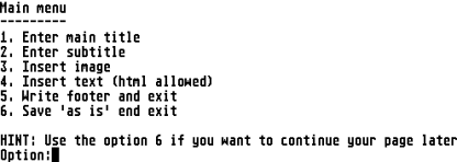 Screen-shot of HTMLGen