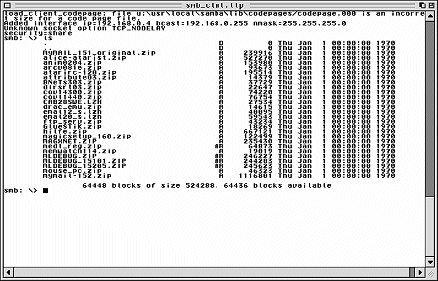 [Screen-shot: smb client]