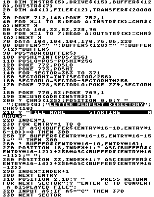 This BASIC listing uses an image to display special characters