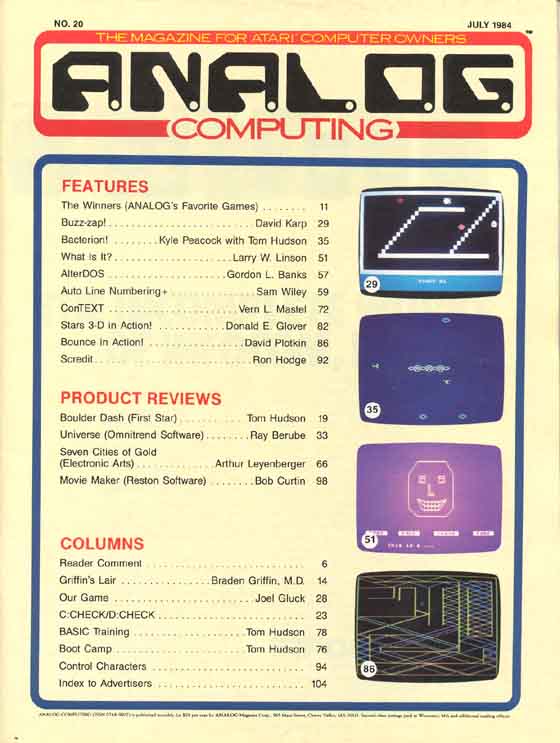 [ANALOG #20 Contents]