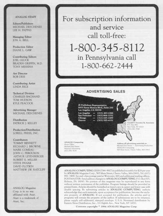 [ANALOG #21 Credits]