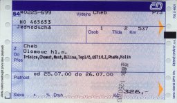 J�zdenka �D z Chebu do Olomouce.