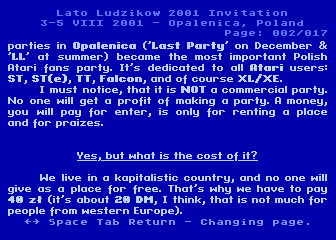 Lato Ludzikow 2001 Invitation