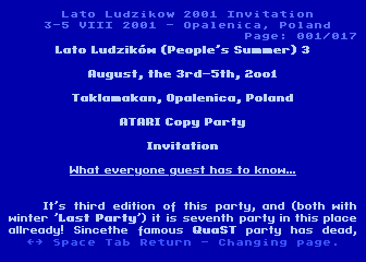 Lato Ludzikow 2001 Invitation