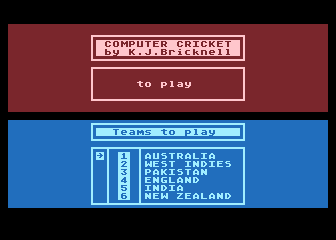 Computer Cricket